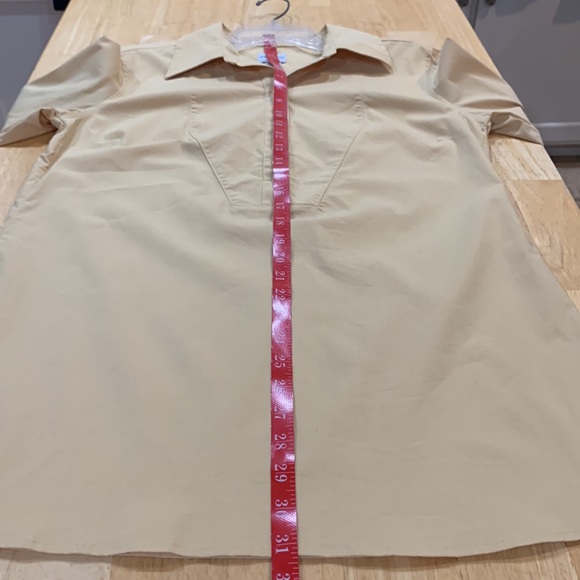 Chico’s size 1 (med/lg) soft gold cotton/poly/spandex fabric 3/4 sleeves blouse - Picture 8 of 11